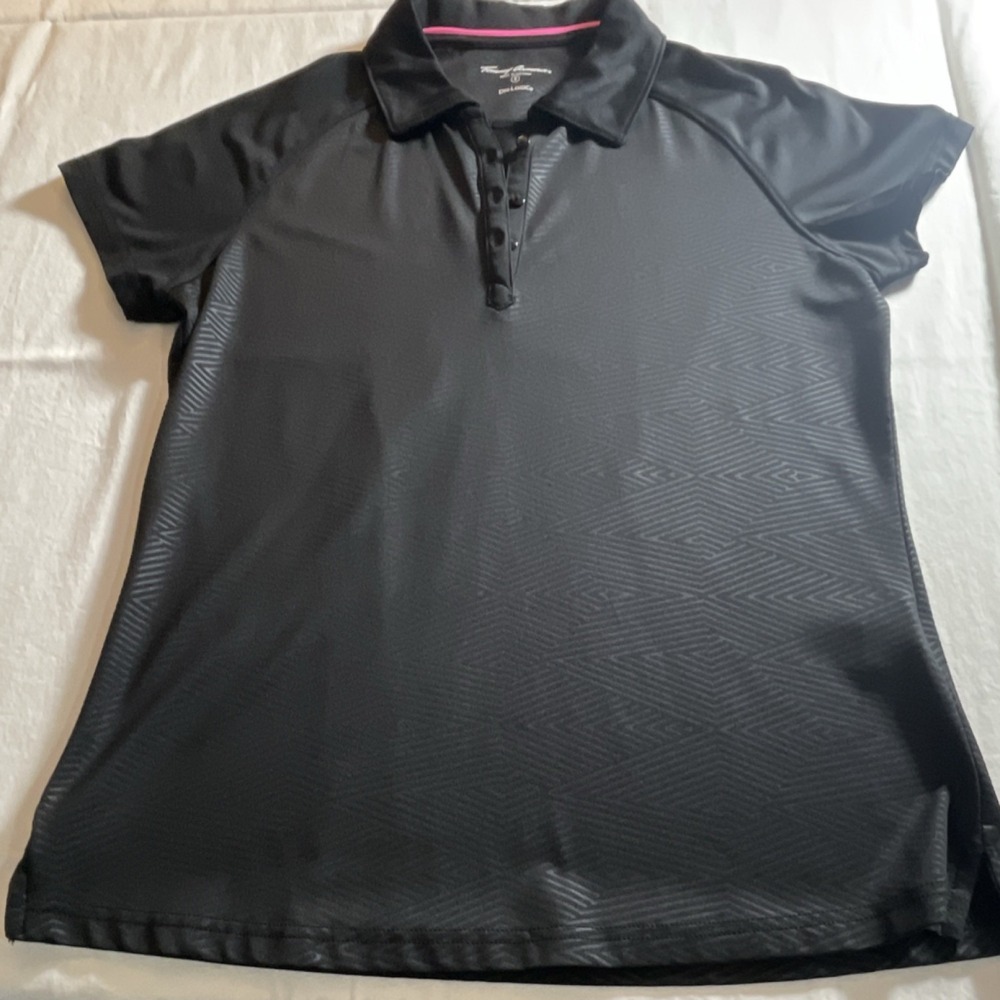 Tommy Armour DRI-LOGIC Women's Golf Polo S Black Geometric Wicking